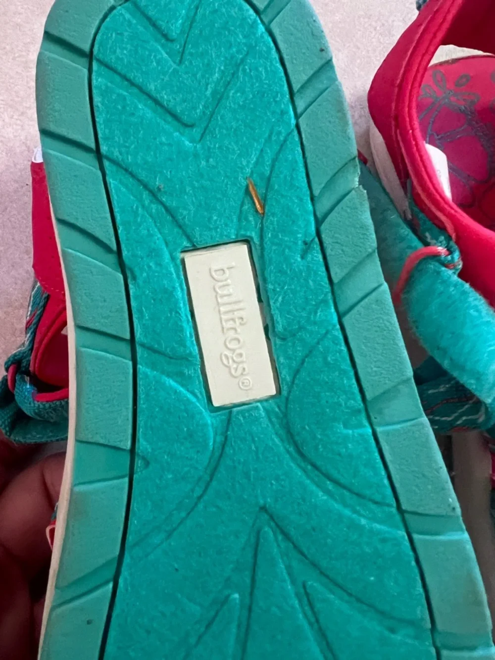 Kids Pink and Teal Sandal - Cute Knot Strap NWOT
